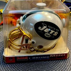 LIMITED EDITION NY JETS RIDDELL CHROME MINI HELMET